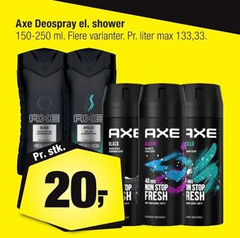 Calle Axe Deospray el. shower tilbud