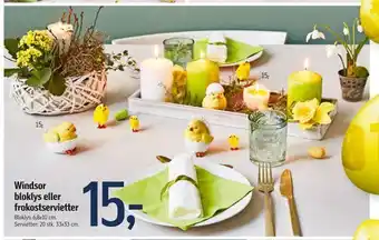 Føtex Windsor bloklys eller frokostservietter tilbud