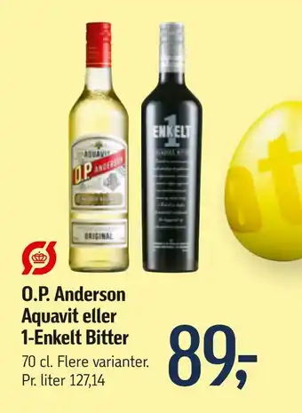 Føtex O.P. Anderson Aquavit eller 1-Enkelt Bitter tilbud