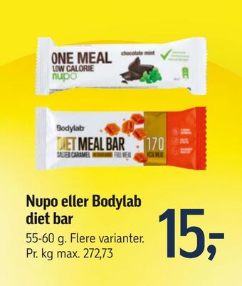 Føtex Nupo eller Bodylab diet bar tilbud