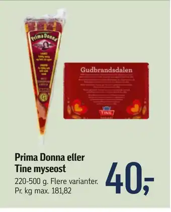 Føtex Prima Donna eller Tine myseost tilbud
