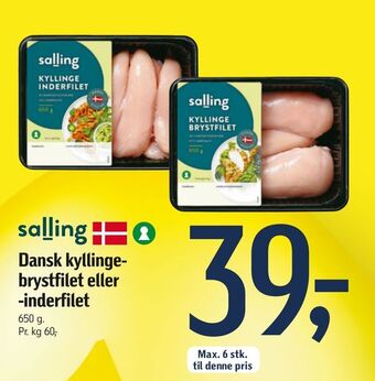 Føtex Dansk kyllingebrystfilet eller -inderfilet tilbud