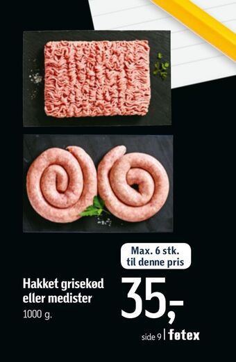 Føtex Hakket grisekød eller medister tilbud