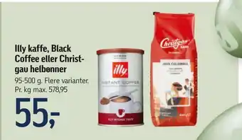 Føtex Illy kaffe, Black Coffee eller Christgau helbønner tilbud