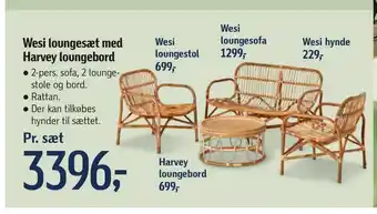 Føtex Wesi loungesæt med Harvey loungebord tilbud