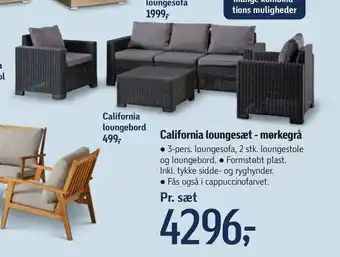 Føtex California loungesæt - mørkegrå tilbud