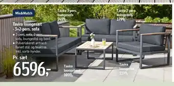 Føtex Tavira loungesæt - 3+2-pers. sofa tilbud