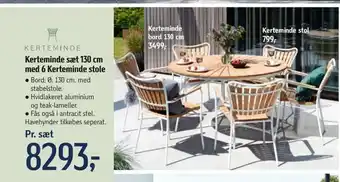 Føtex Kerteminde sæt 130 cm med 6 Kerteminde stole tilbud