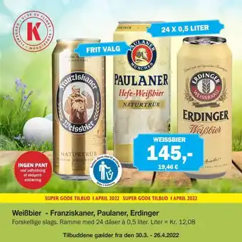 Weißbier - Franziskaner, Paulaner, Erdinger
