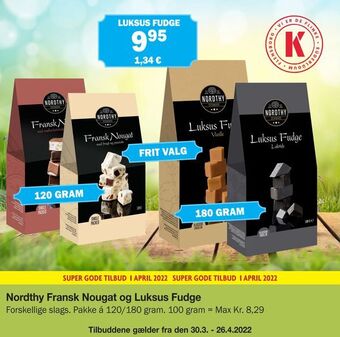 Købmandsgården Nordthy Fransk Nougat og Luksus Fudge tilbud