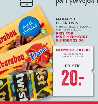 MENY Marabou eller twist tilbud