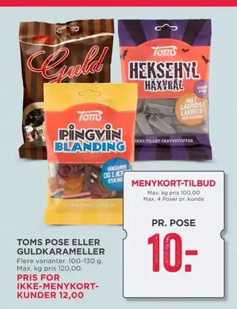 MENY Toms pose eller guldkarameller tilbud