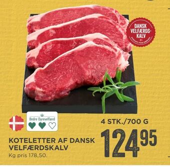 MENY Koteletter af dansk velfærdskalv tilbud