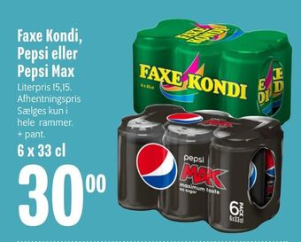 Min Købmand Faxe Kondi, Pepsi eller Pepsi Max tilbud