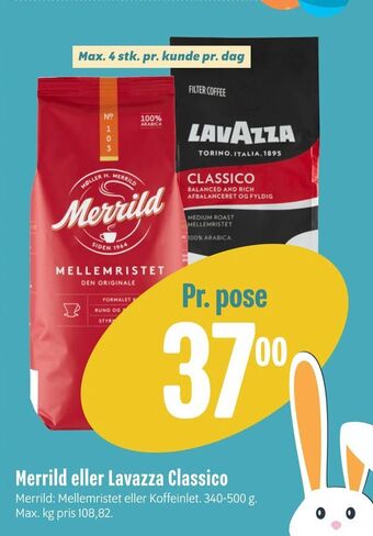 Min Købmand Merrild eller Lavazza Classico tilbud