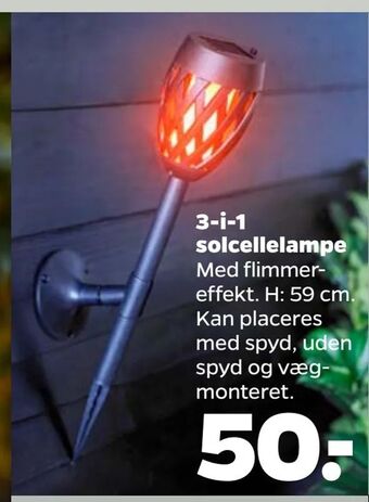 Netto 3-i-1 solcellelampe tilbud