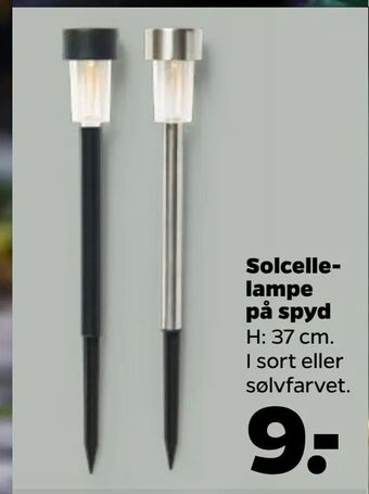 Netto Solcellelampe på spyd tilbud