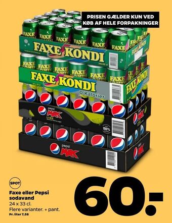 Netto Faxe eller Pepsi sodavand tilbud