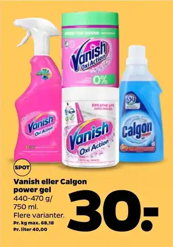 Netto Vanish eller Calgon power gel tilbud