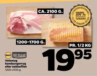 Netto Velsmag hamburgerryg eller nakkefilet tilbud