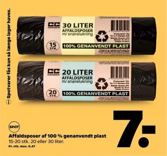 Netto Affaldsposer af 100 % genanvendt plast tilbud