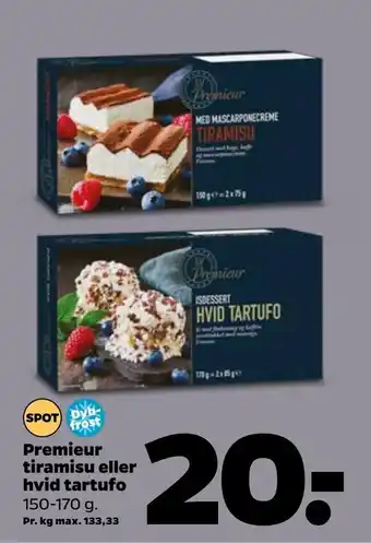 Netto Premieur tiramisu eller hvid tartufo tilbud