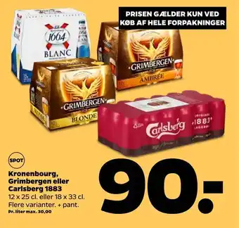 Netto Kronenbourg, Grimbergen eller Carlsberg 1883 tilbud