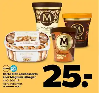 Netto Carte d'Or Les Desserts eller Magnum isbæger tilbud