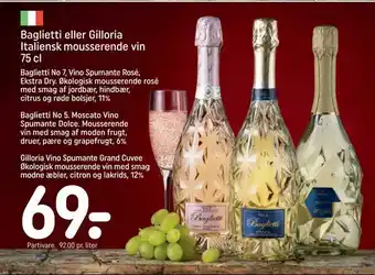 REMA 1000 Baglietti eller Gilloria Italiensk mousserende vin tilbud