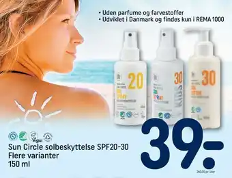 REMA 1000 Sun Circle solbeskyttelse SPF20-30 tilbud