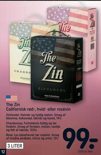 REMA 1000 The Zin Californisk rød-, hvid- eller rosévin tilbud
