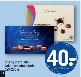 REMA 1000 Spangsberg eller Jakobsen chokolade tilbud