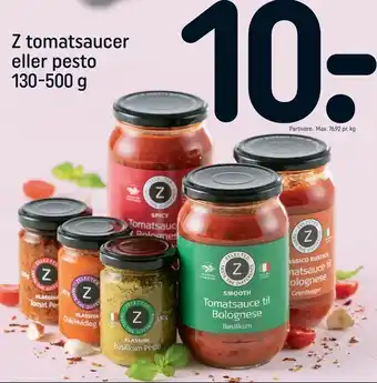 REMA 1000 Z tomatsaucer eller pesto tilbud