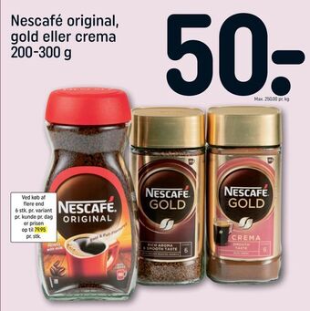 REMA 1000 Nescafé original, gold eller crema tilbud