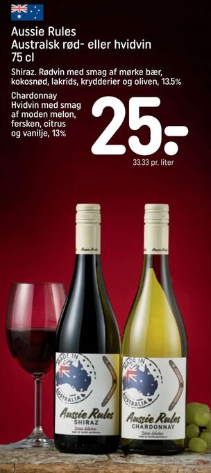 REMA 1000 Aussie Rules Australsk rød- eller hvidvin tilbud