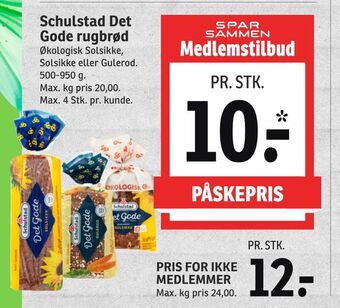 SPAR Schulstad Det Gode rugbrød tilbud