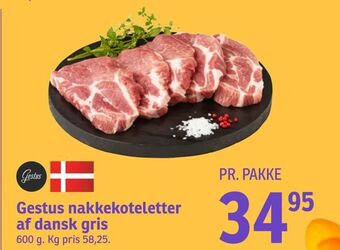 SPAR Gestus nakkekoteletter af dansk gris tilbud