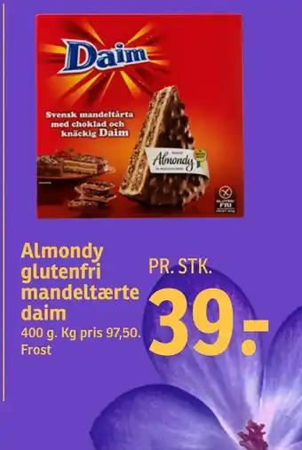 SPAR Almondy glutenfri mandeltærte daim tilbud