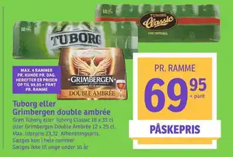 SPAR Tuborg eller Grimbergen double ambrée tilbud