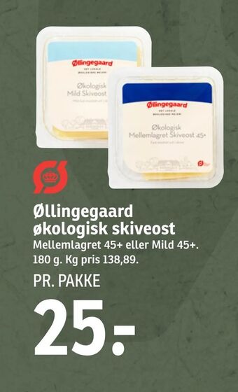 SPAR Øllingegaard økologisk skiveost tilbud