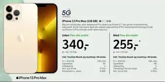 YouSee iPhone 13 Pro Max (128 GB) tilbud