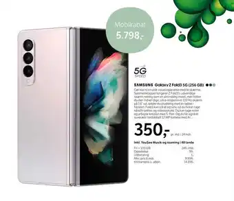 YouSee Samsung galaxy z fold3 5g (256 gb) tilbud