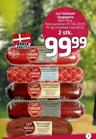 Fleggaard Carl Vollstedt Spegepølse tilbud