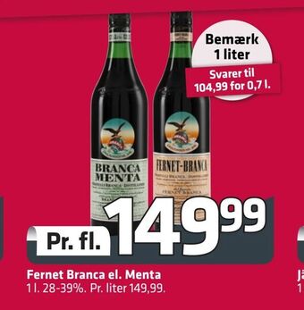 Fleggaard Fernet Branca el. Menta tilbud