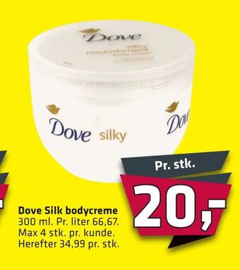 Fleggaard Dove Silk bodycreme tilbud