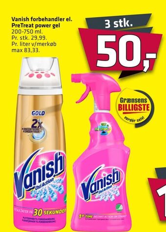 Fleggaard Vanish forbehandler el. PreTreat power gel tilbud