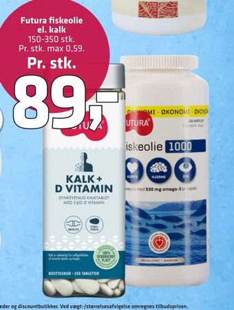 Fleggaard Futura fiskeolie el. kalk tilbud