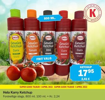 Købmandsgården Hela Karry Ketchup tilbud