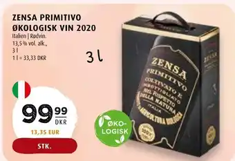 Scandinavian Park Zensa primitivo økologisk vin 2020 tilbud