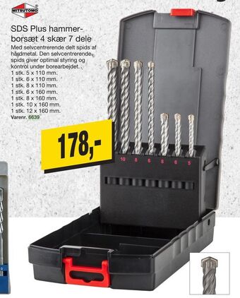 Harald Nyborg SDS Plus hammer borsæt 4 skær 7 dele tilbud